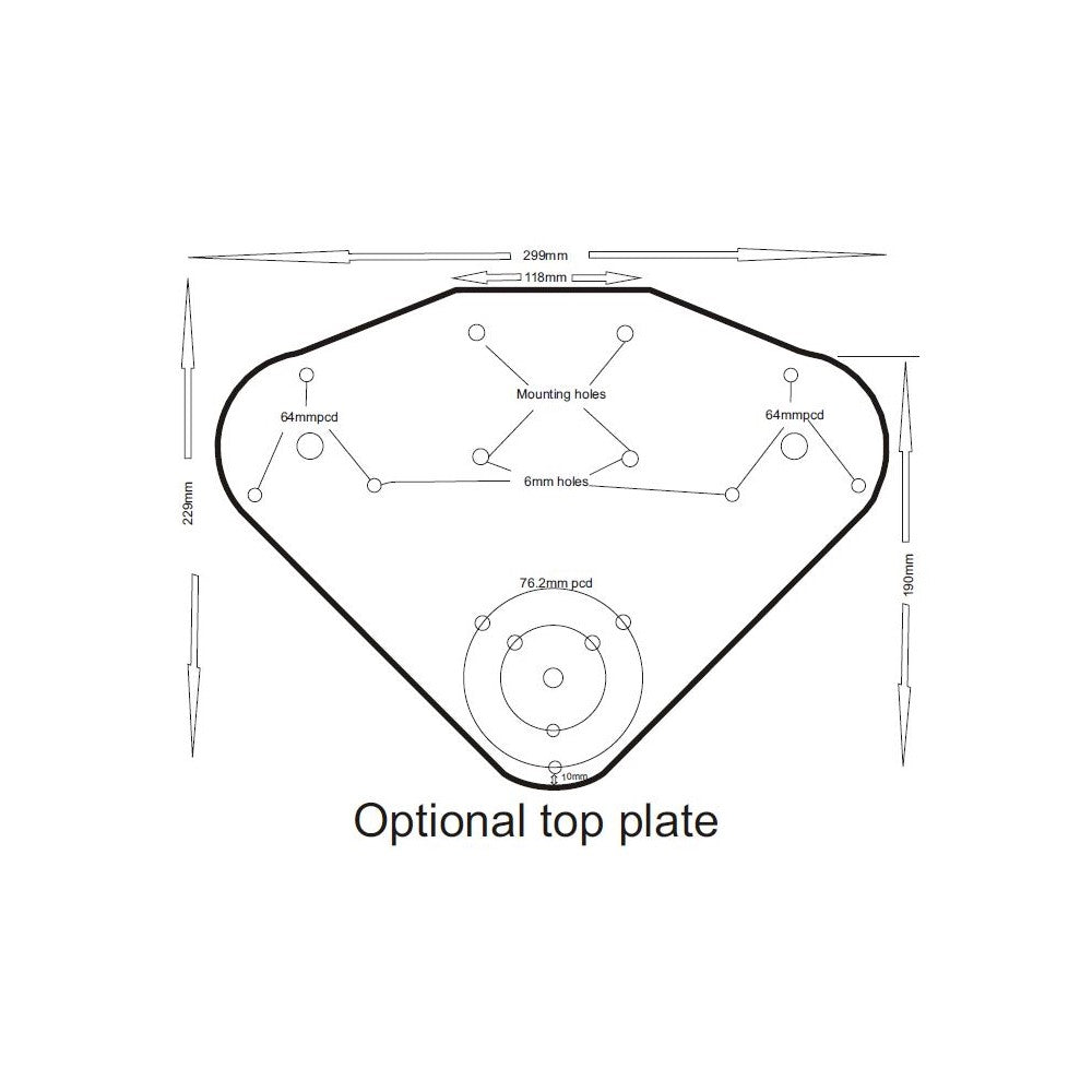 Echomax Top Plate for Combi MK2 Bracket - Black