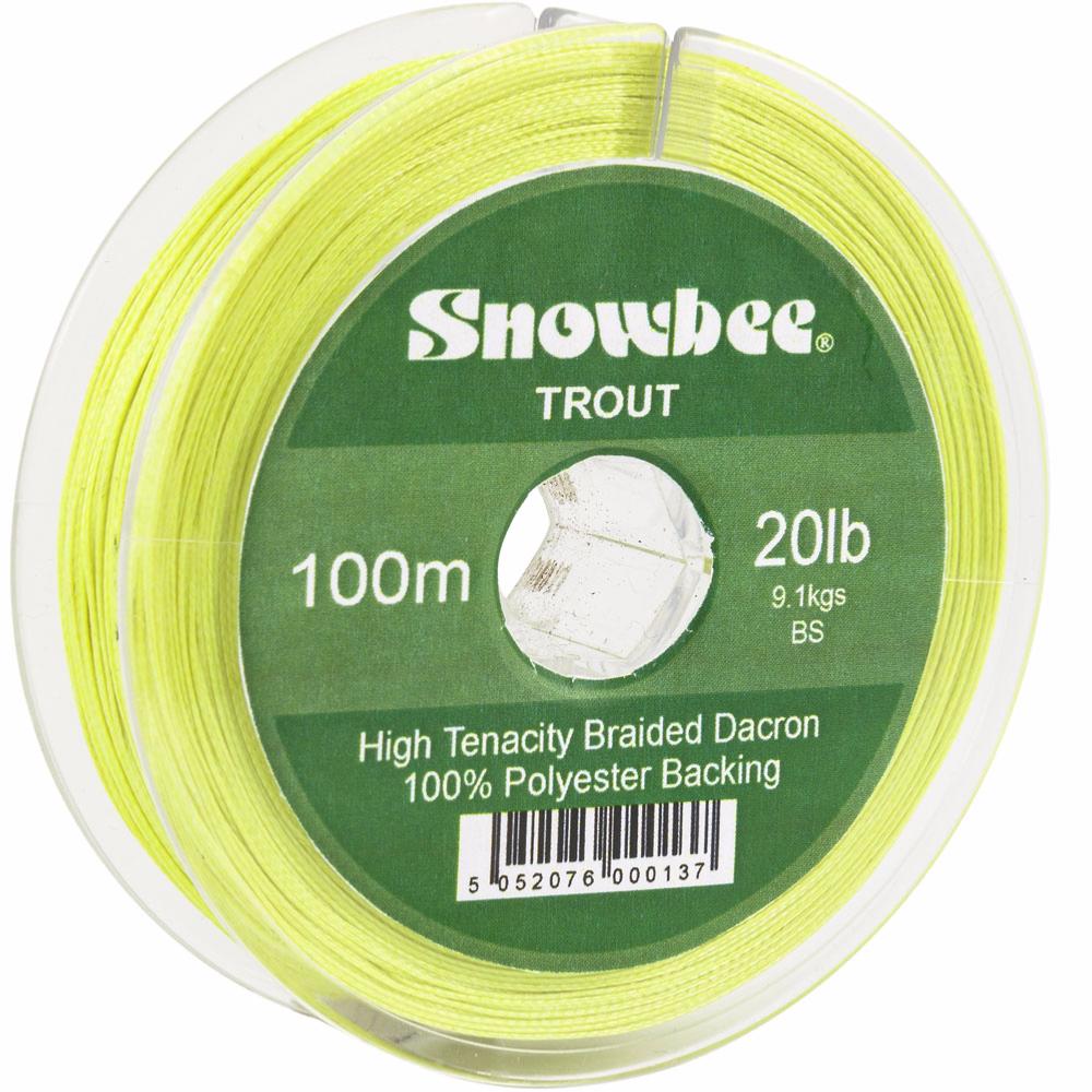 Snowbee Braided Dacron Backing Line - 20lb Yellow 100m