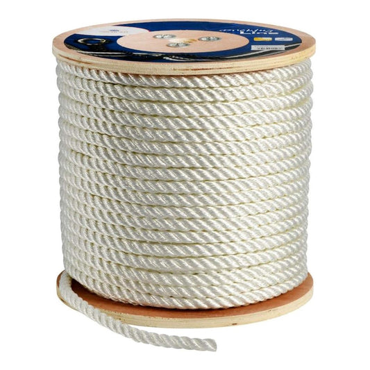 Osculati 3-Strand Polyester line - White 10mm - 200m Reel