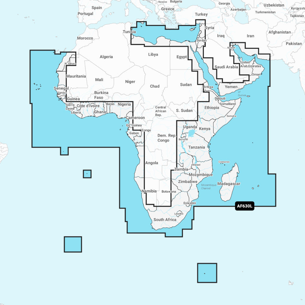 Garmin Navionics + Chart: AF630L - Africa & Middle East