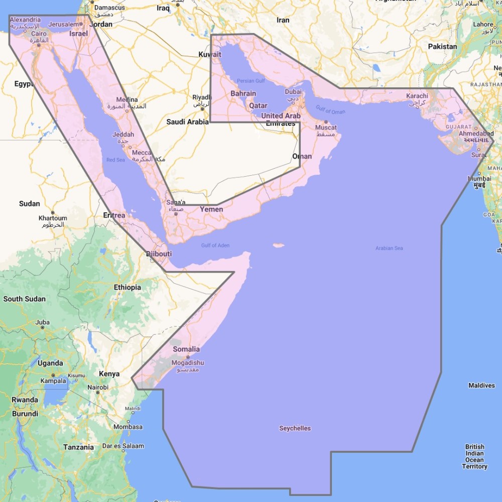 Furuno TimeZero Wide Area Chart: Red Sea to The Gulf & Seychelles