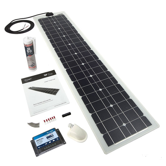 Solar Technology 60W White Flexi Top Exit Solar Panel Glue & 15A MPPT