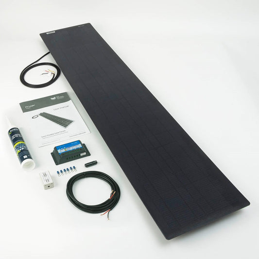 Solar Technology 60W Black Flexi Rear Exit Solar Panel Glue & 10A PWM